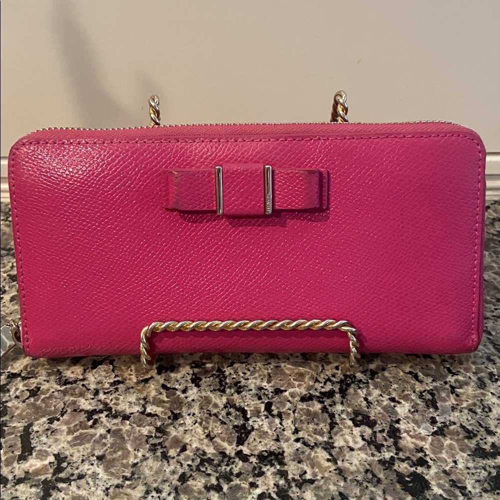 Coach Bow Zip Around long wallet